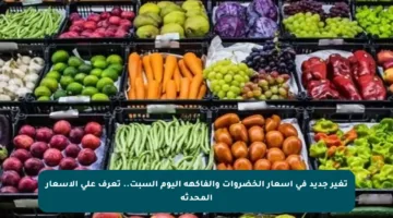 تغير جديد في أسعار الخضروات والفاكهة اليوم السبت.. تعرف على الأسعار المحدثة